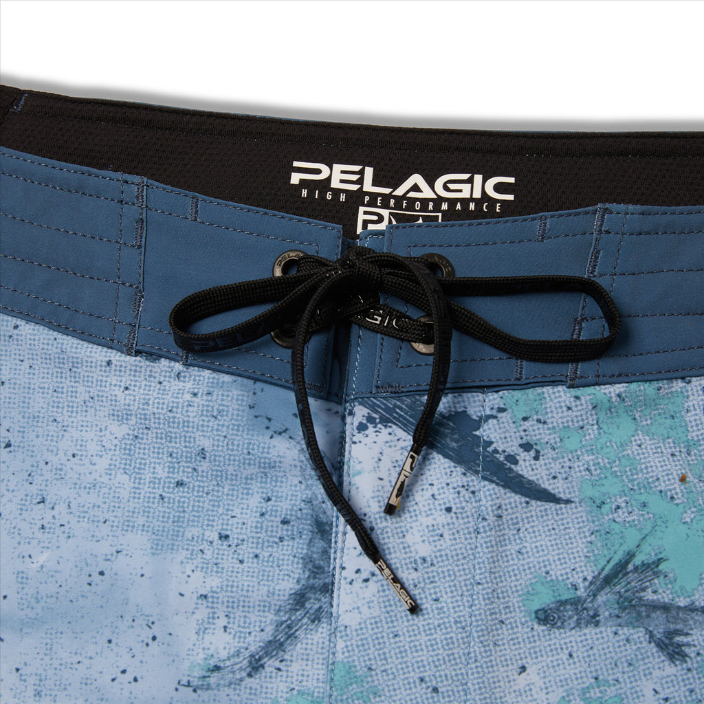 Pelagic Strike 19" Boardshorts - Open Seas Camo Blue