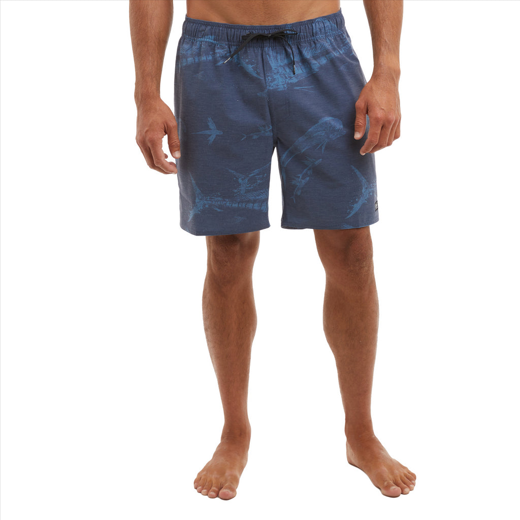 Pelagic The Dockside 18" Elastic Waist Boardshorts - Gyotaku Navy