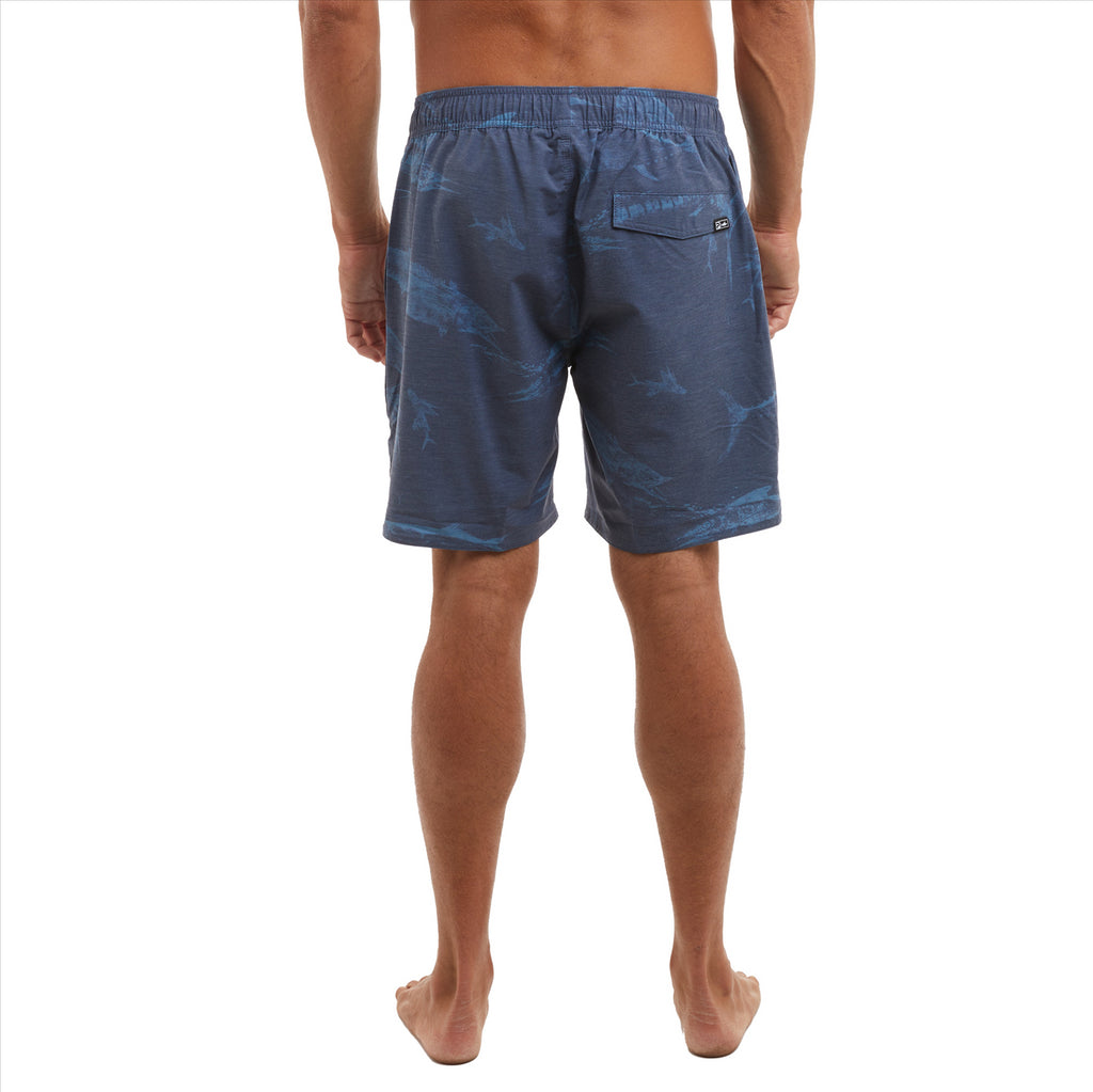 Pelagic The Dockside 18" Elastic Waist Boardshorts - Gyotaku Navy