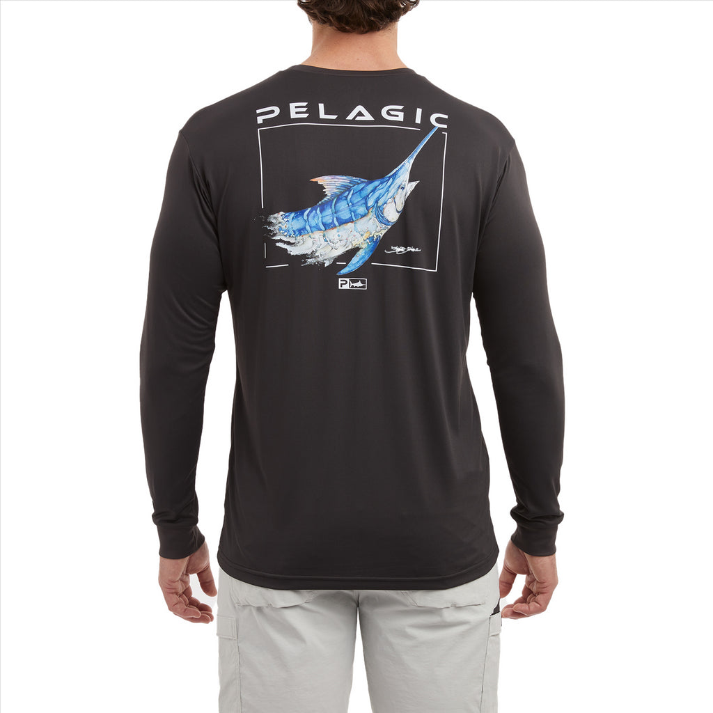 Pelagic Gear AquaTek Goione Marlin Fishing Shirt - Black