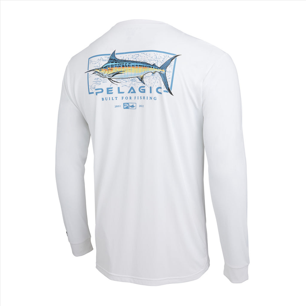 Pelagic Gear AquaTek Marlin Mind Fishing Shirt, White – Pelagic
