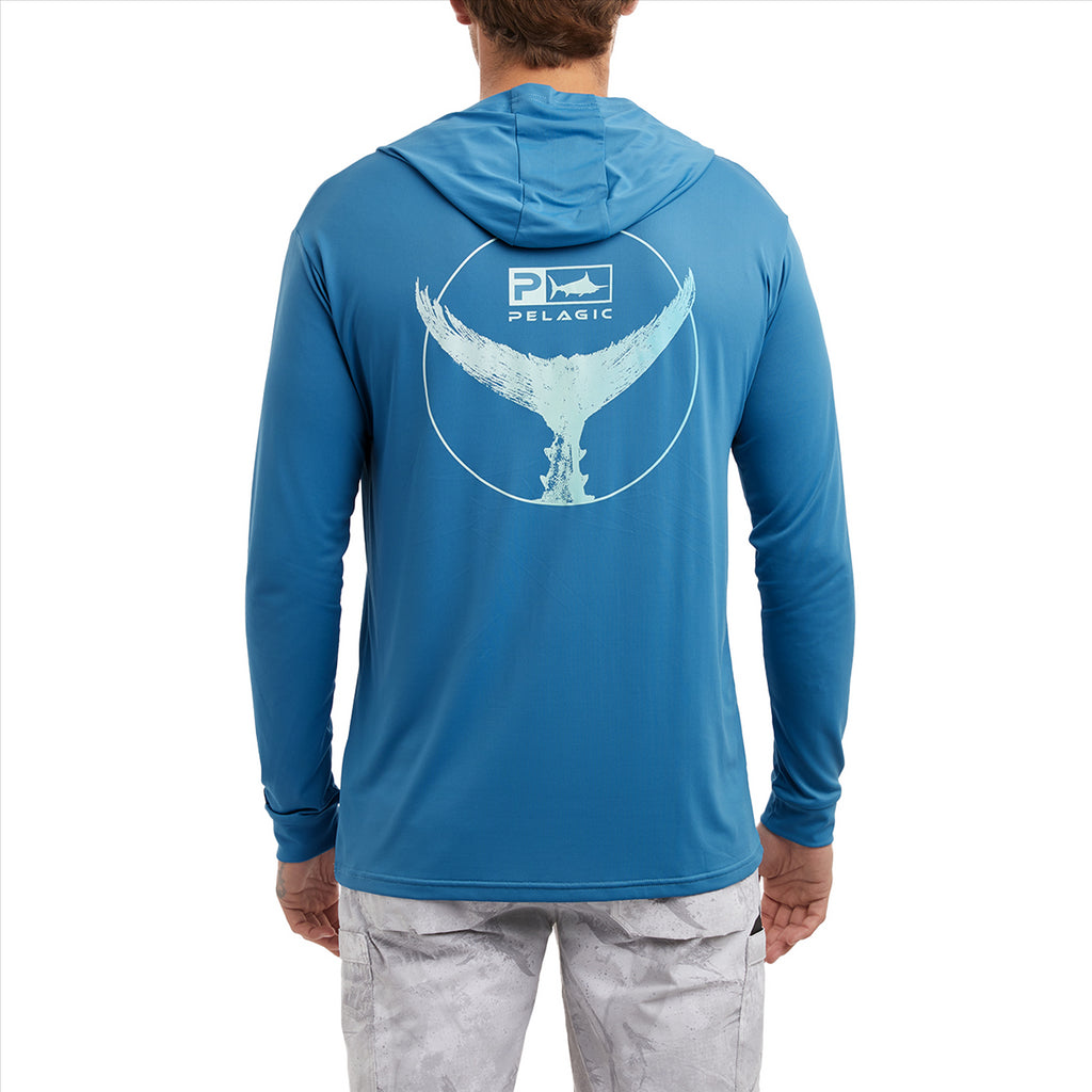 Pelagic AquaTek Tails Up Hooded Fishing Shirt - Ocean