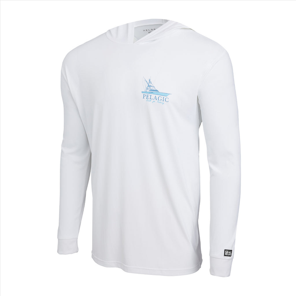 Pelagic AquaTek Good Livin Hooded Fishing Shirt - White