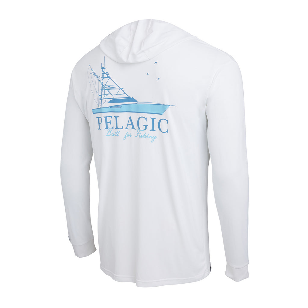 Pelagic Gear AquaTek Good Livin Hooded Fishing Shirt - White
