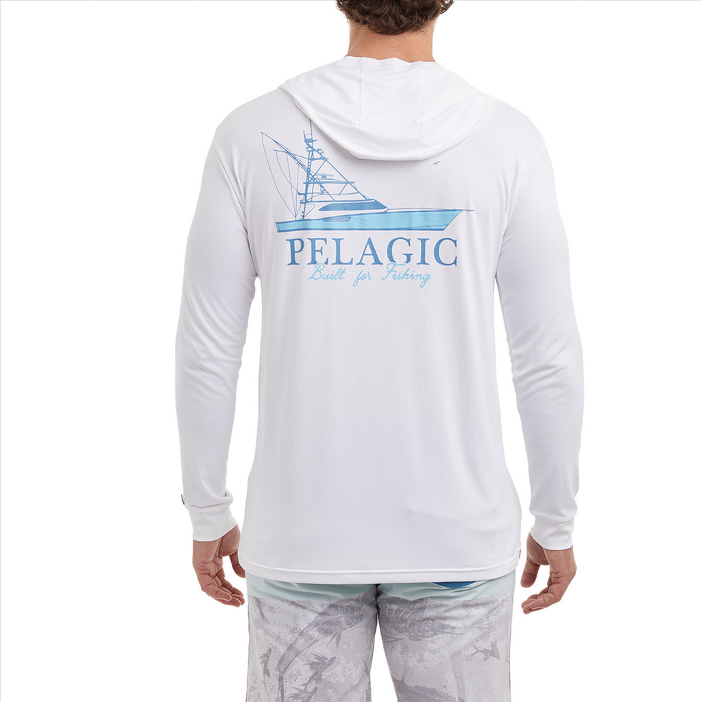 Pelagic AquaTek Good Livin Hooded Fishing Shirt - White
