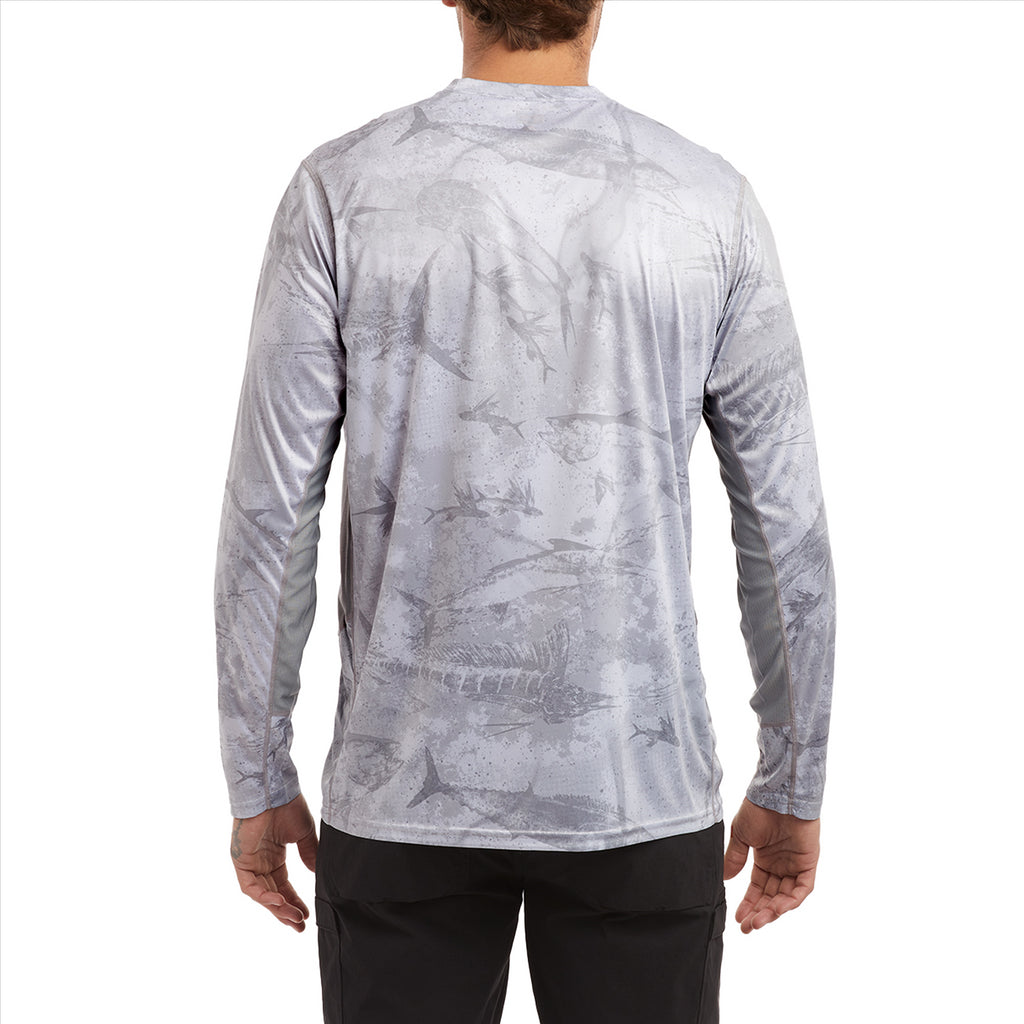 Pelagic Vaportek Fishing Shirt - Open Seas Light Grey