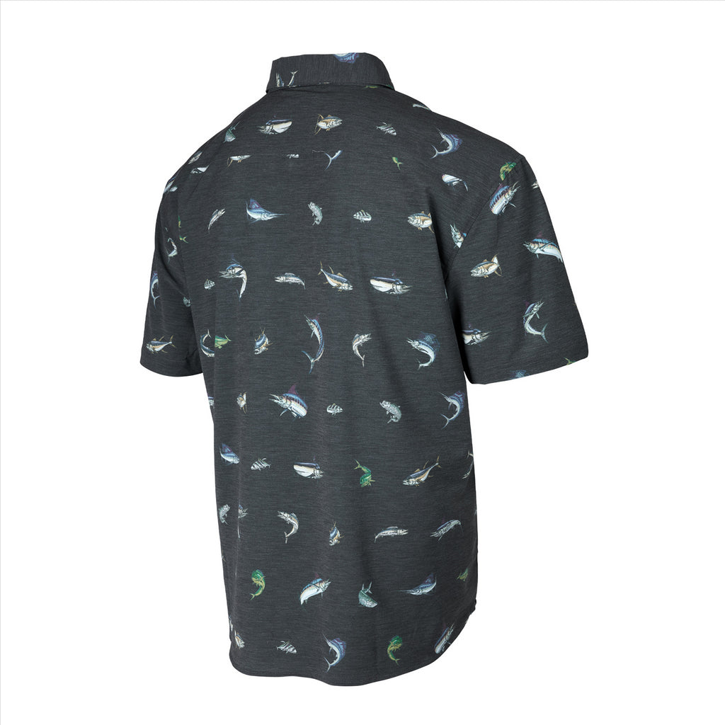 Pelagic The Topshot Button Up T-Shirt - Gamefish Black