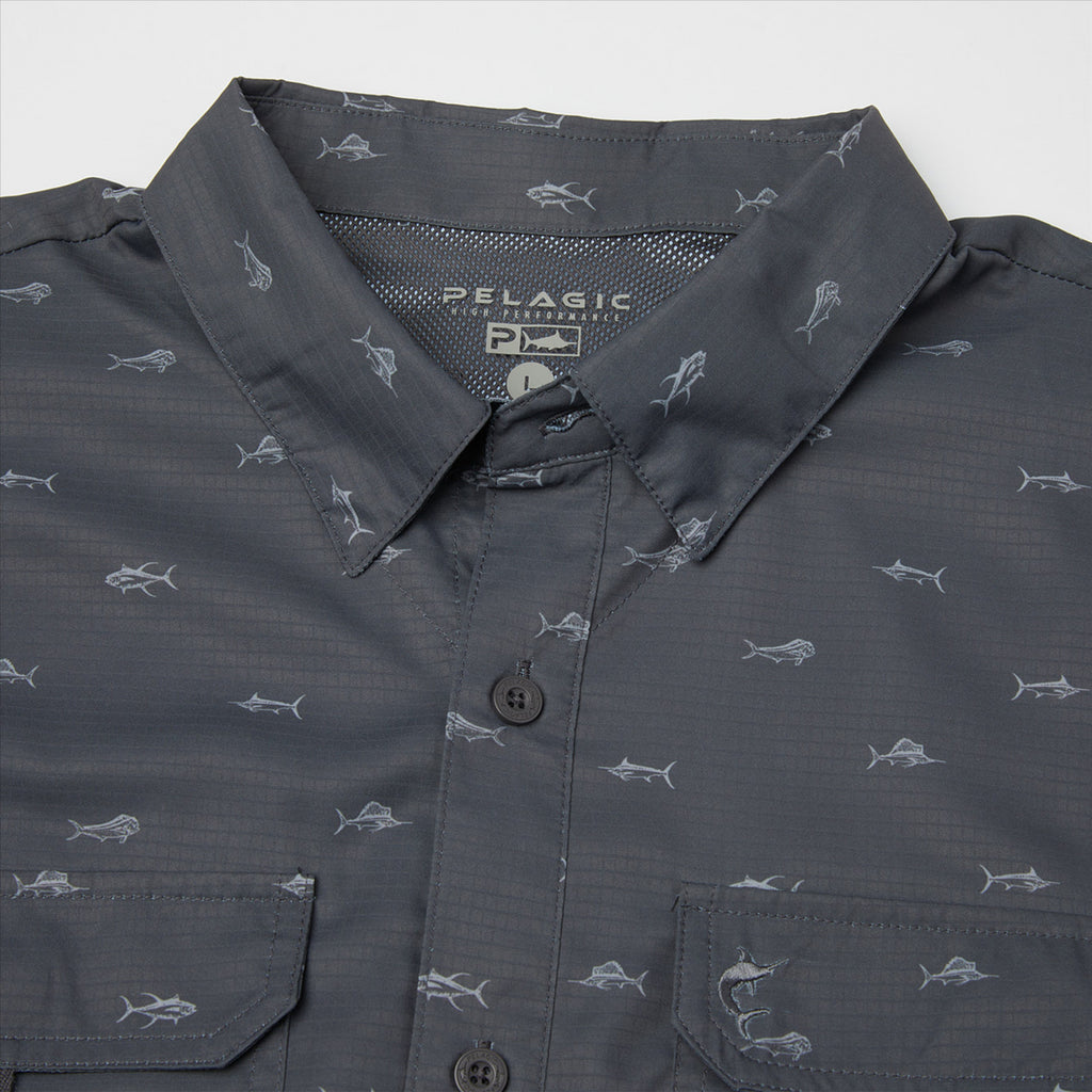 Pelagic Keys SS Tiny Fish Fishing Shirt - Graphite