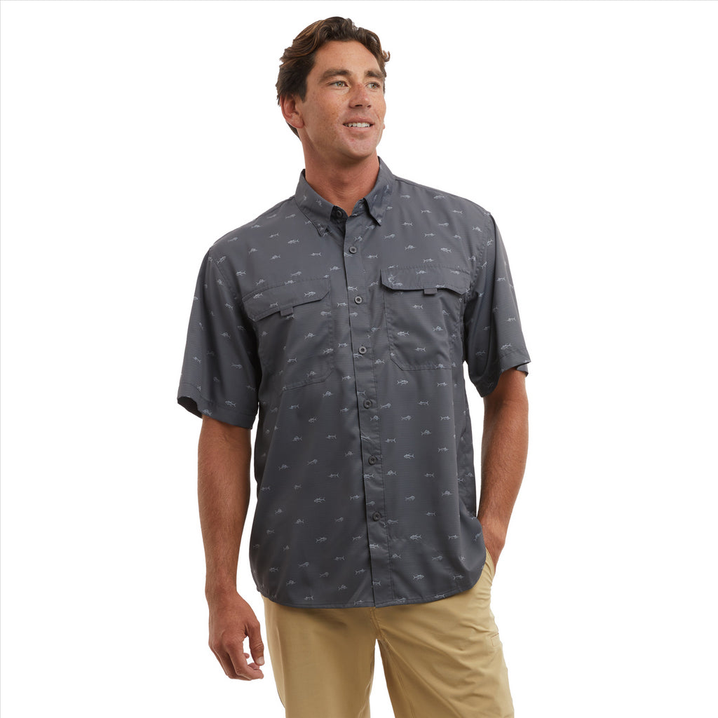 Pelagic Keys SS Tiny Fish Fishing Shirt - Graphite