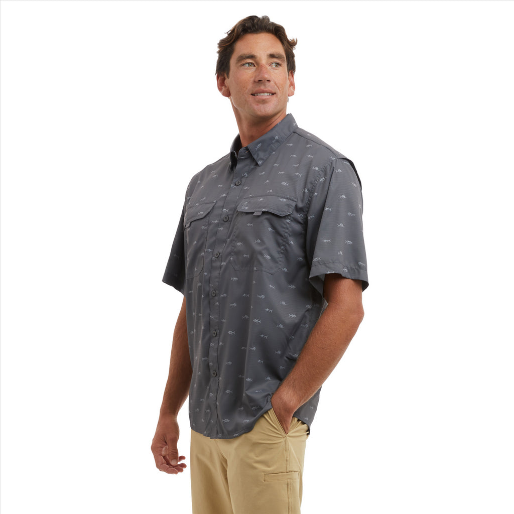 Pelagic Keys SS Tiny Fish Fishing Shirt - Graphite