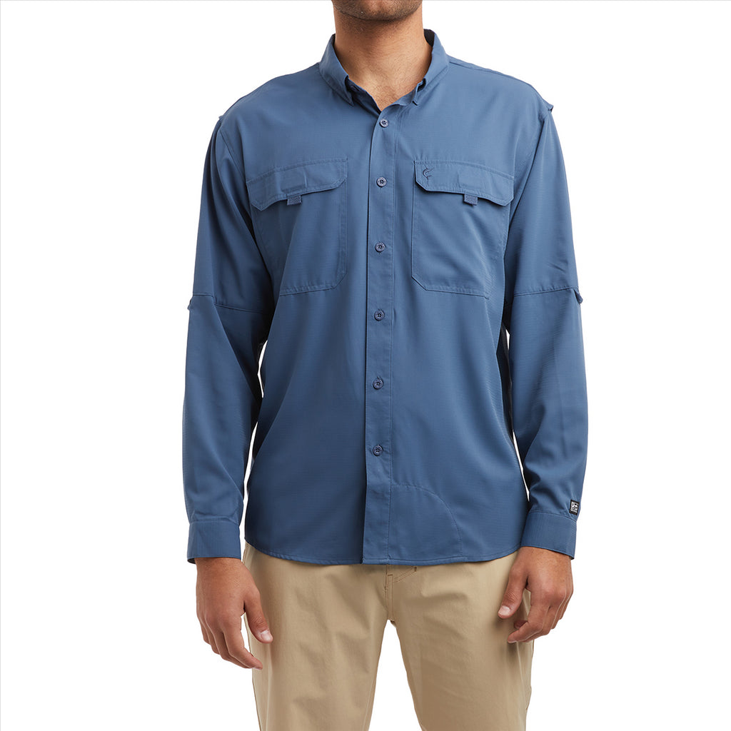 Pelagic Keys Long Sleeve Fishing Shirt - Smokey Blue