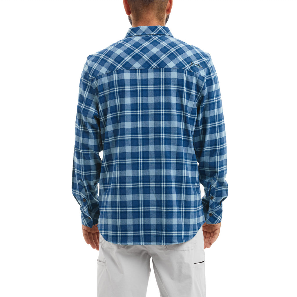 Pelagic Backlash Stretch Flannel Shirt - Smokey Blue
