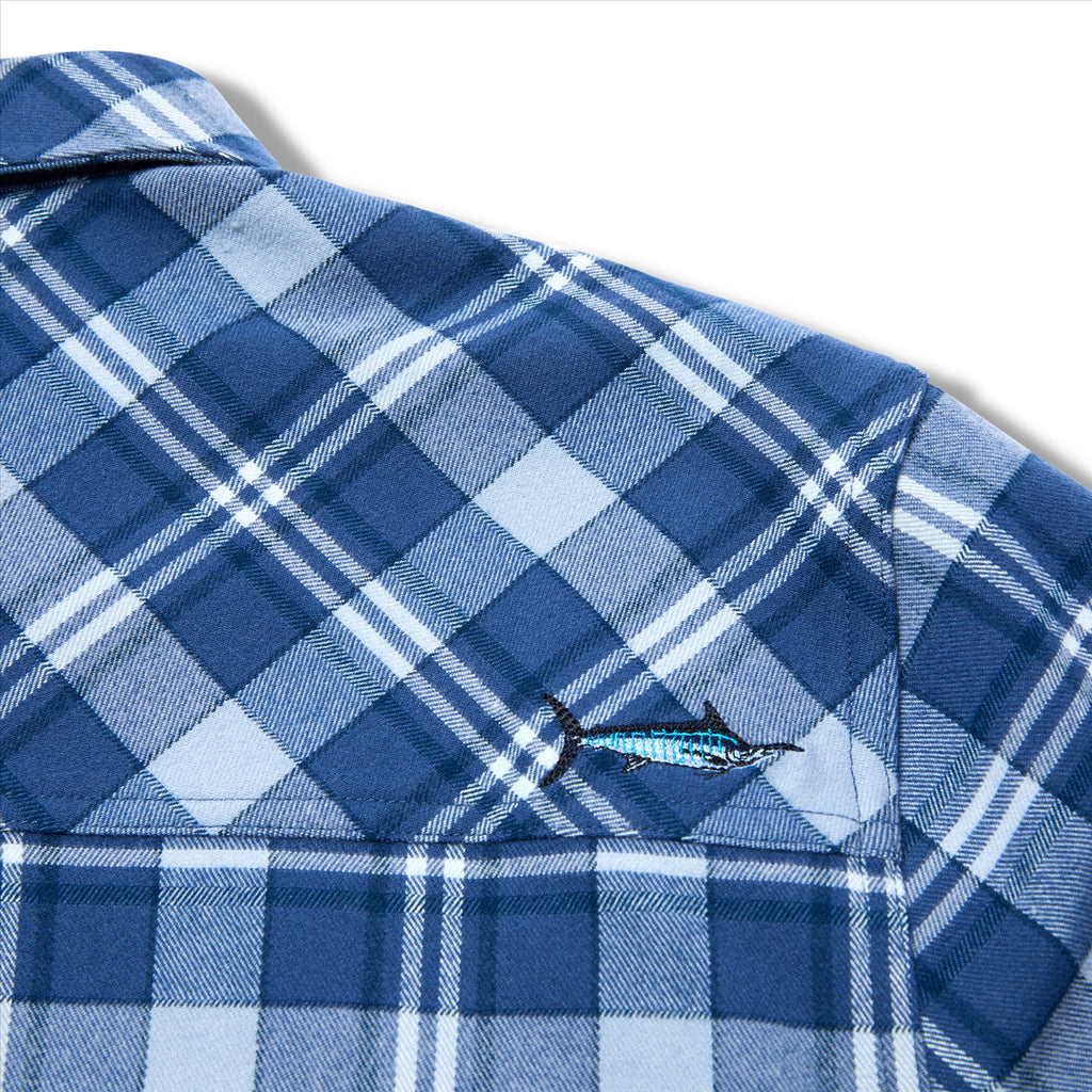 Pelagic Backlash Stretch Flannel Shirt - Smokey Blue