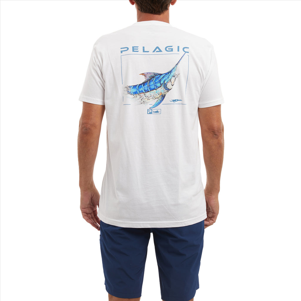 Pelagic Goione Marlin Premium T-Shirt - White