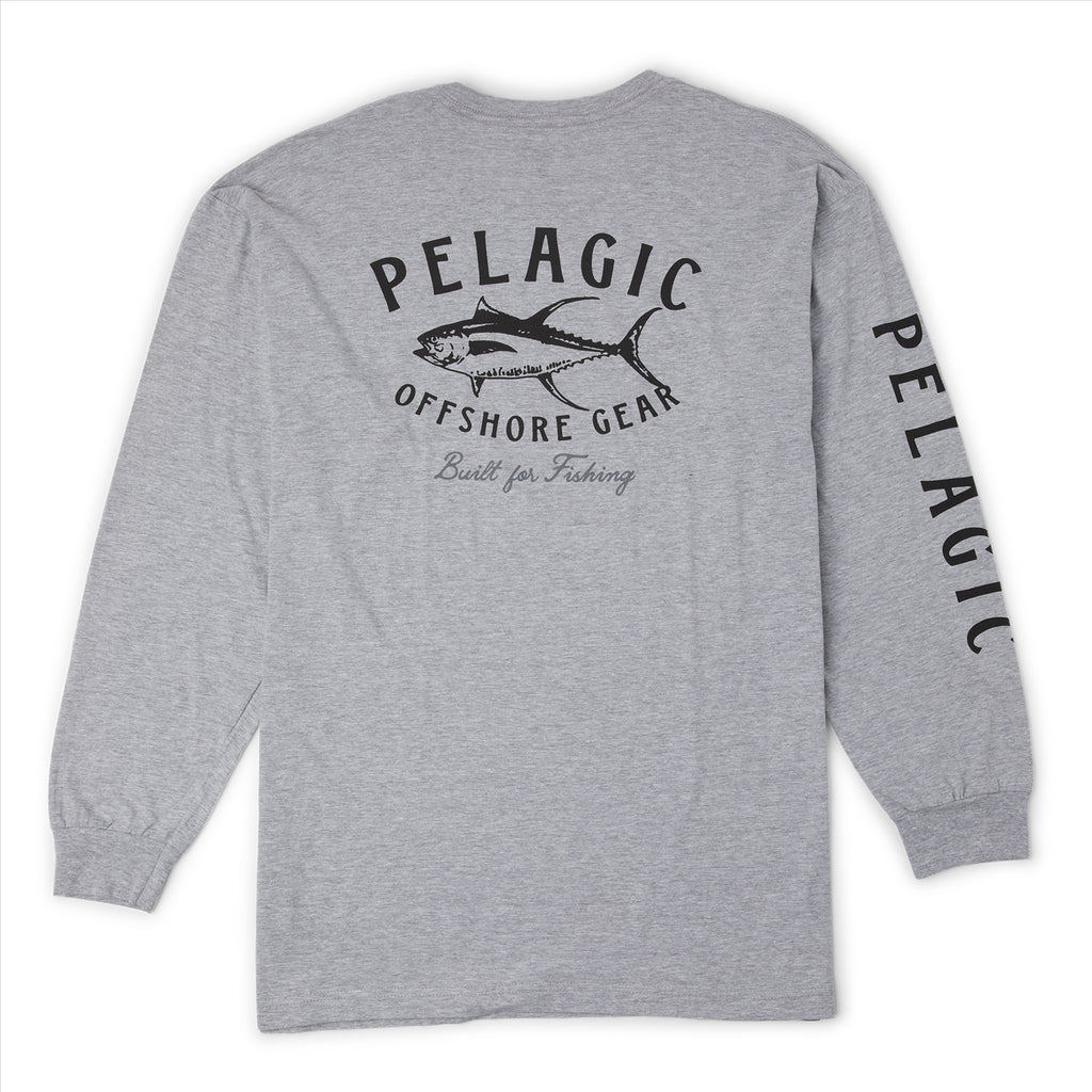 Pelagic Tuna Trip Long Sleeve T-Shirt - Heather Grey