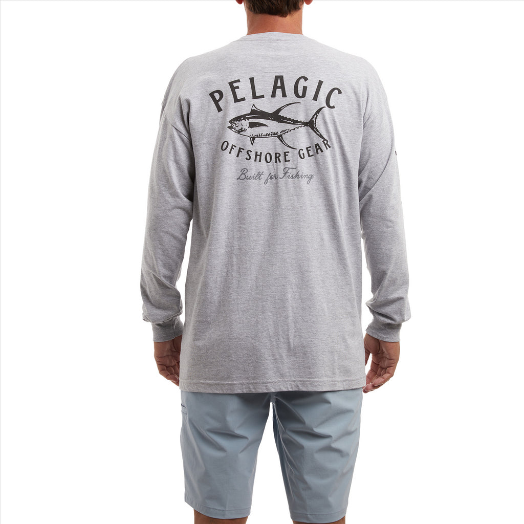 Pelagic Tuna Trip Long Sleeve T-Shirt - Heather Grey