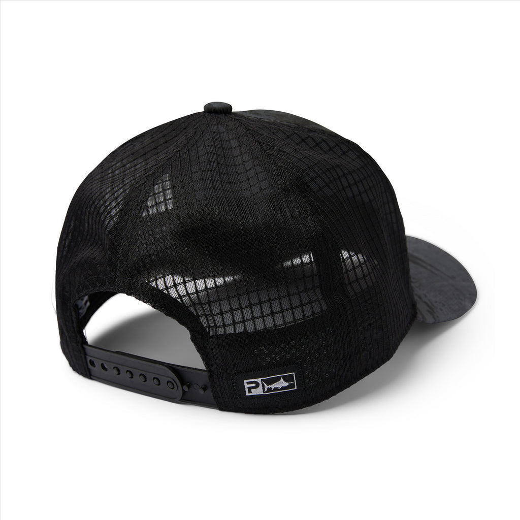 Pelagic Echo Open Seas Performance Trucker Cap - Black/Charcoal