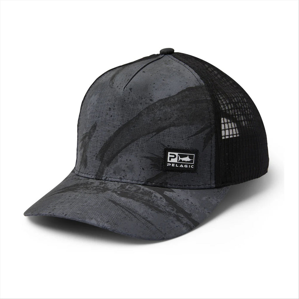 Pelagic Echo Open Seas Performance Trucker Cap - Black/Charcoal