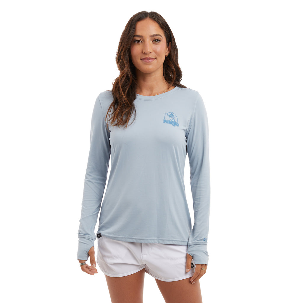 Pelagic Women's Aquatek Fishing Shirt Tropical Splash - Slate