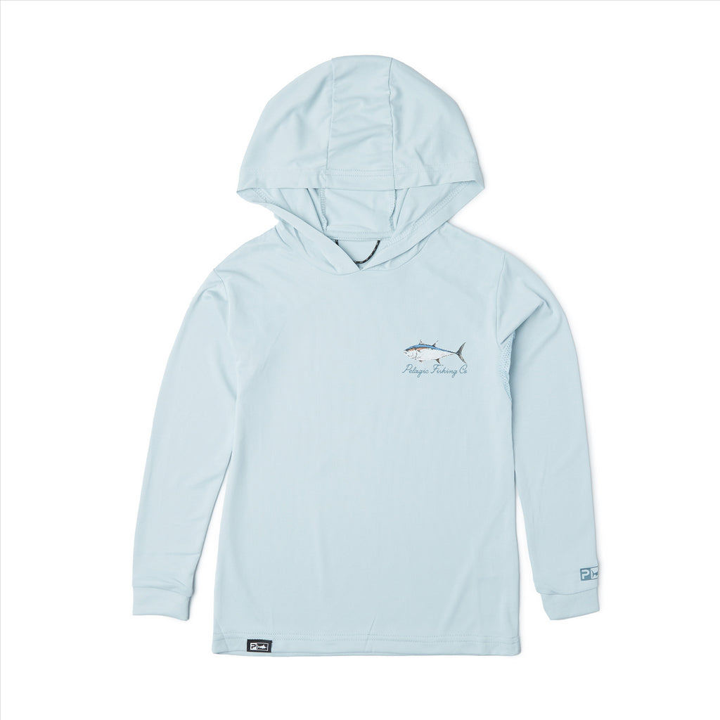 Pelagic Aquatek Goione BFT Hooded Fishing Shirt - Blue Fog