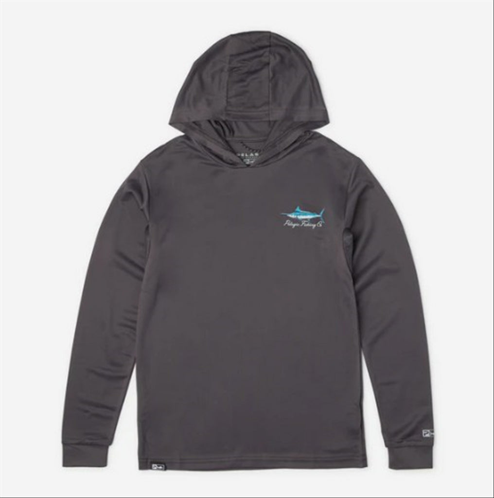 Pelagic Youth Aquatek Goione Marlin Hooded Fishing Shirt - Graphite