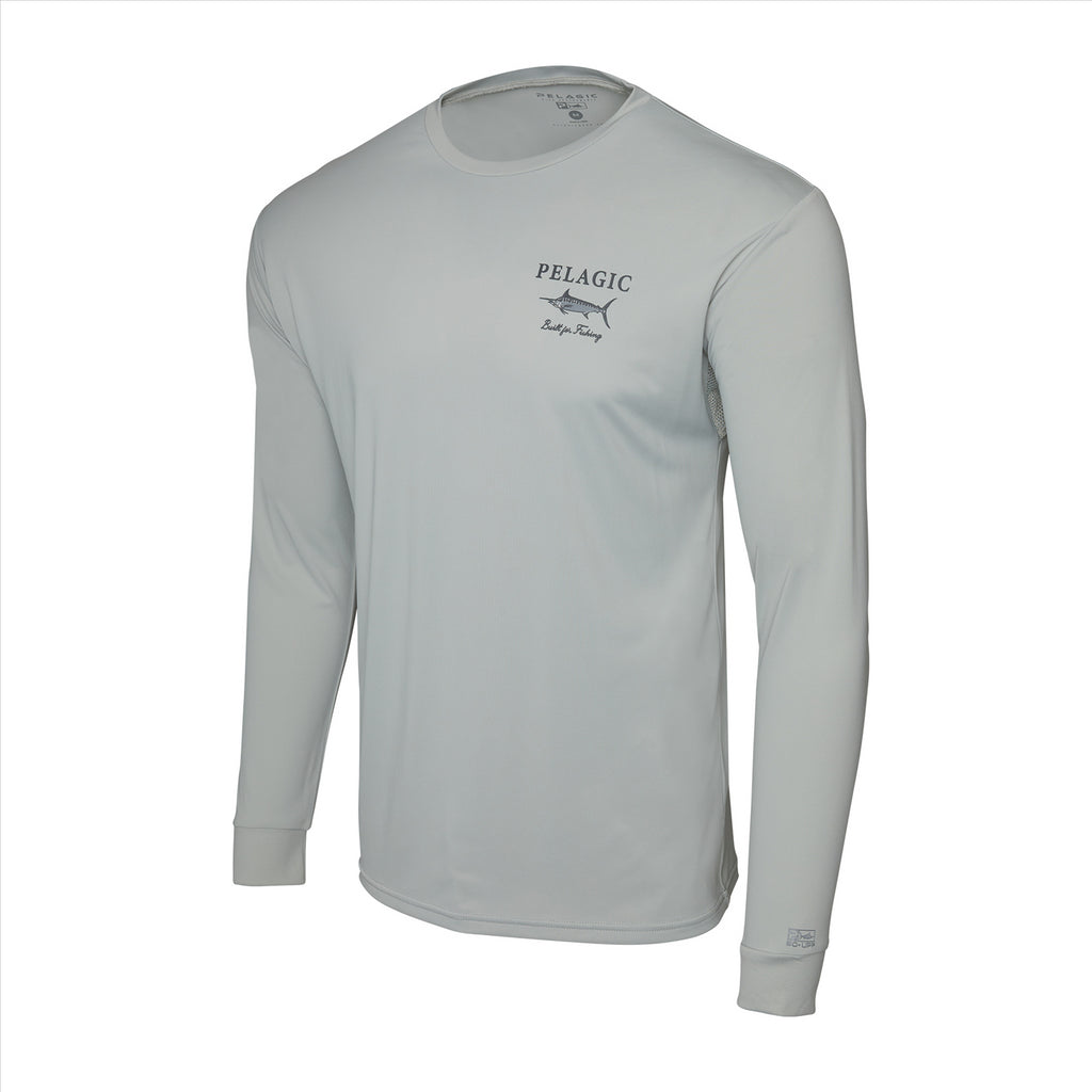 Pelagic Aquatek Marlin Made Fishing Shirt - Light Grey