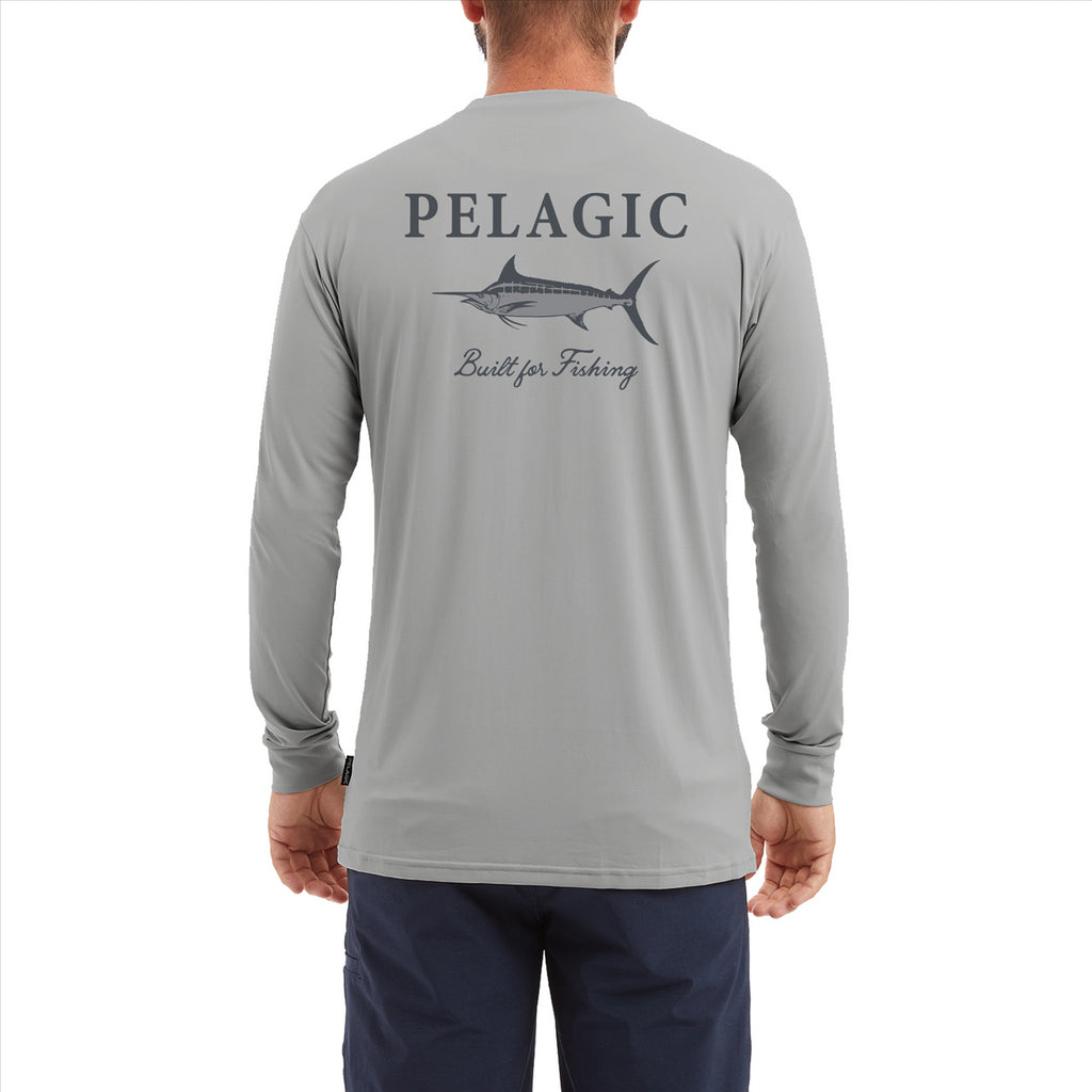 Pelagic Aquatek Marlin Made Fishing Shirt - Light Grey