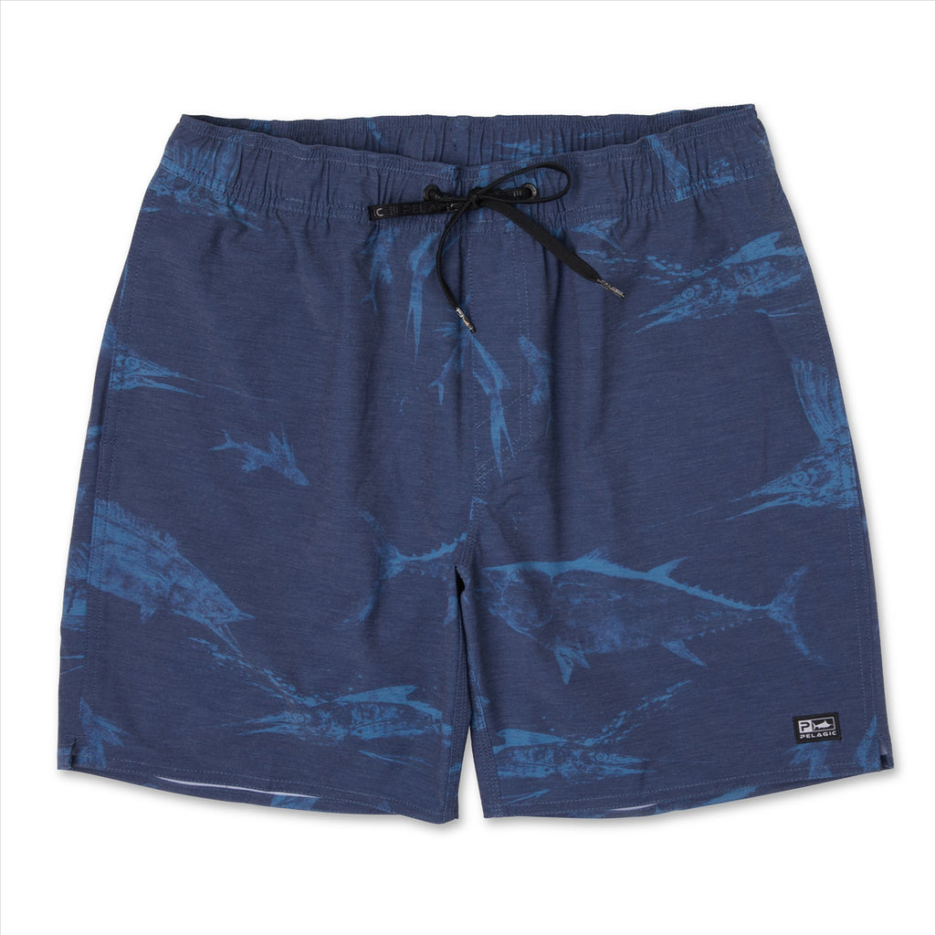 Pelagic The Dockside 18" Elastic Waist Boardshorts - Gyotaku Navy