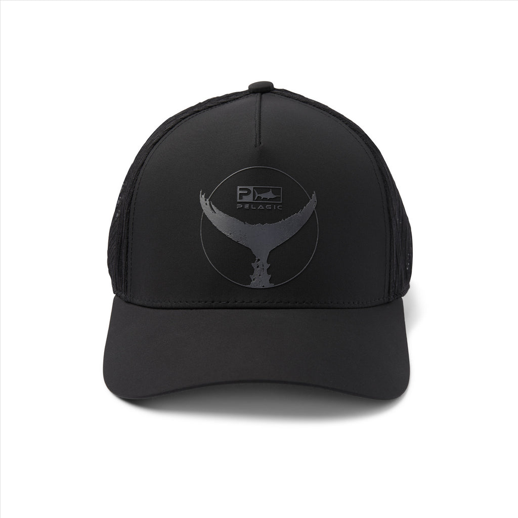 Pelagic Echo Tails Up Performance Trucker Cap - Black