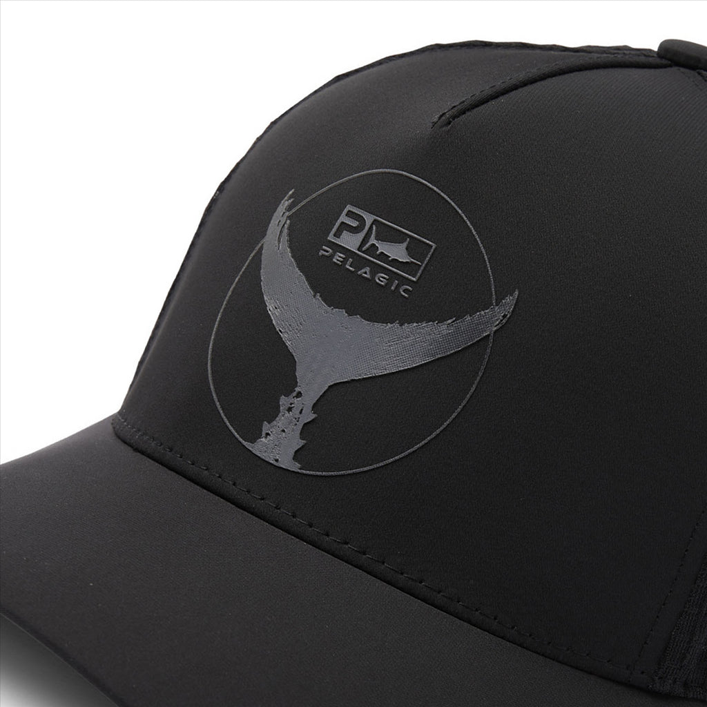 Pelagic Echo Tails Up Performance Trucker Cap - Black