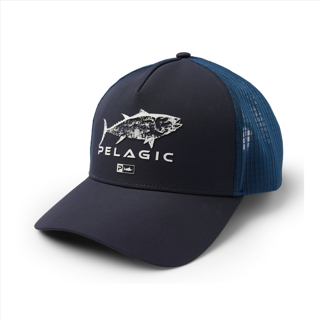 Pelagic Echo Tuna Performance Trucker Cap - Navy