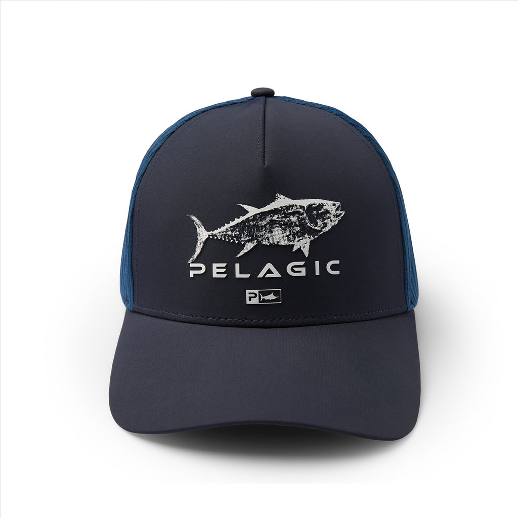 Pelagic Echo Tuna Performance Trucker Cap - Navy