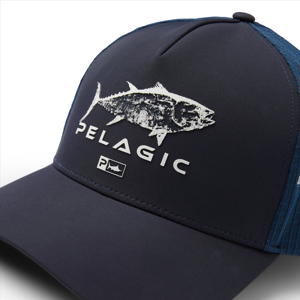 Pelagic Echo Tuna Performance Trucker Cap - Navy