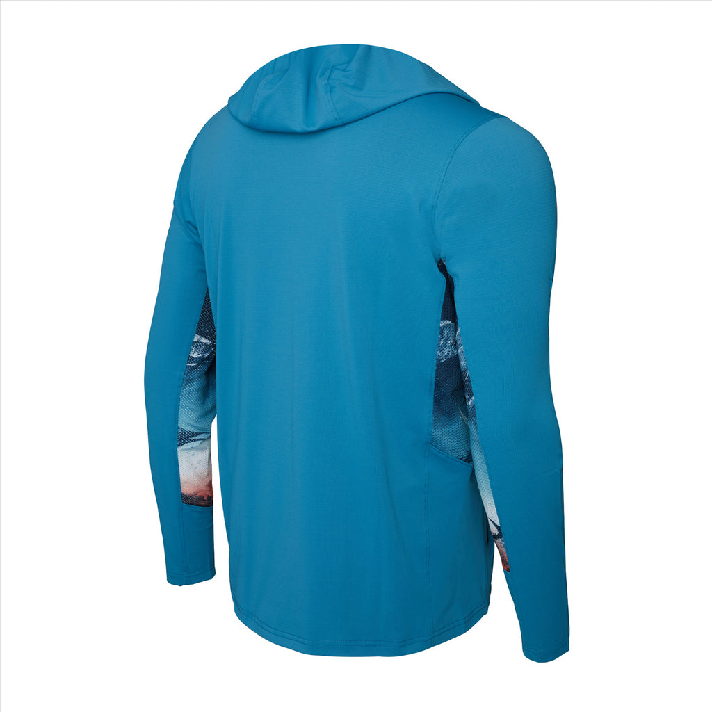 Pelagic Exo-Tech Gyotaku Fade Hooded Fishing Shirt