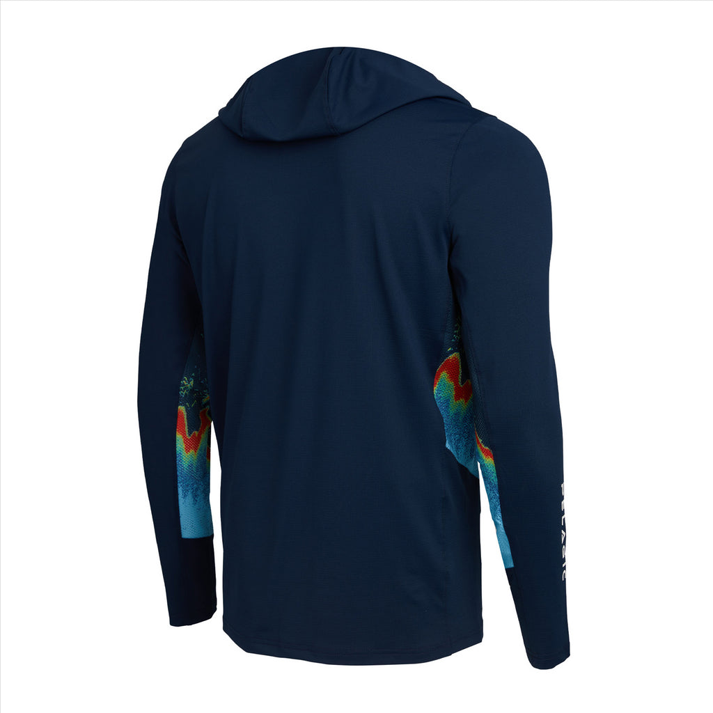 Pelagic Exo-Tech Sonar Hooded Fishing Shirt - Navy