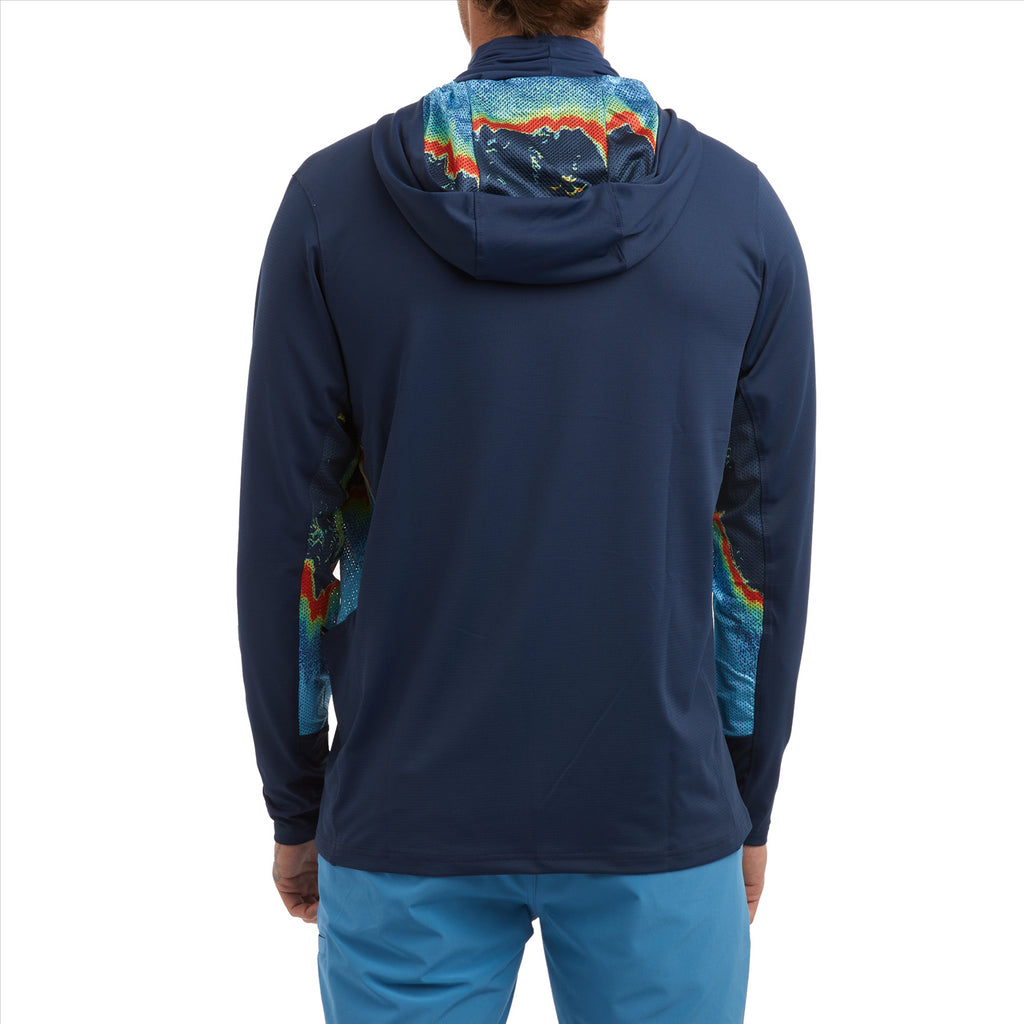 Pelagic Exo-Tech Sonar Hooded Fishing Shirt - Navy