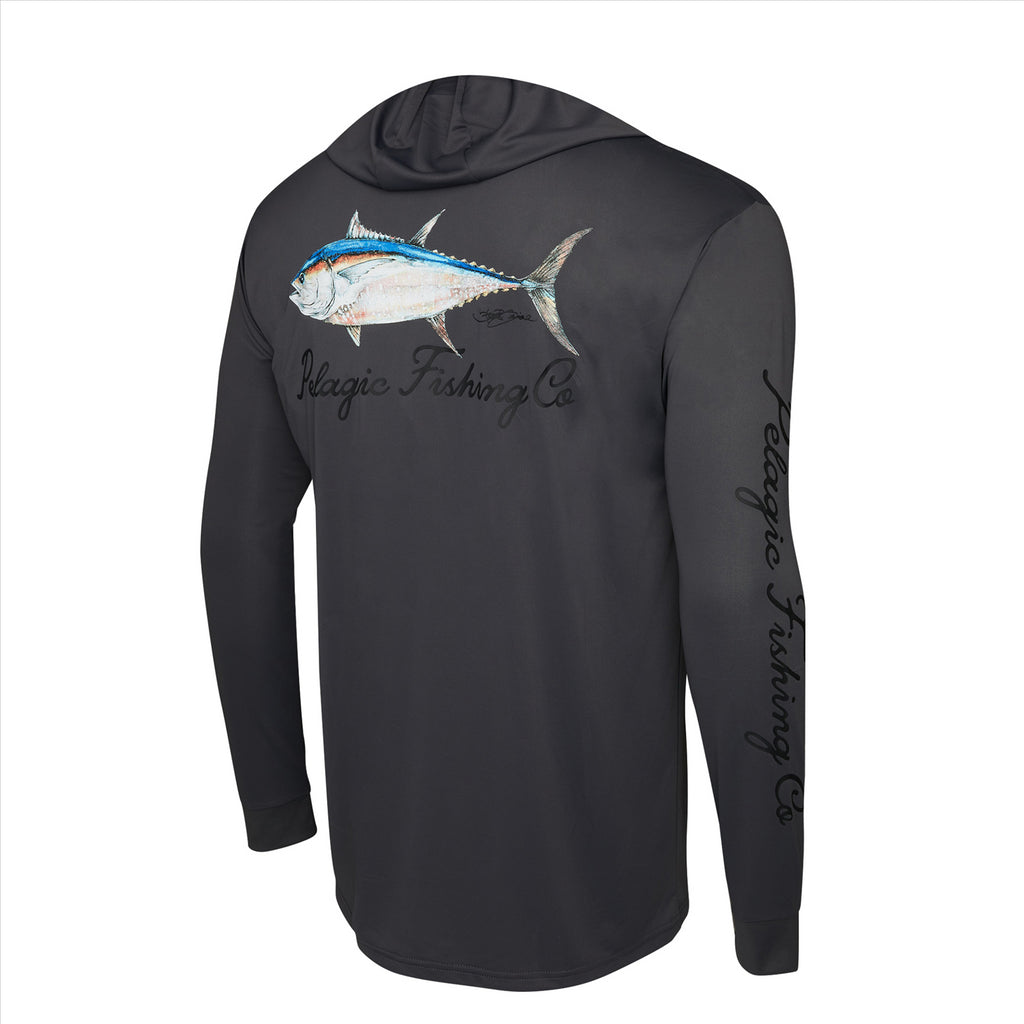 Pelagic Aquatek Goione BFT Hooded Fishing Shirt - Graphite