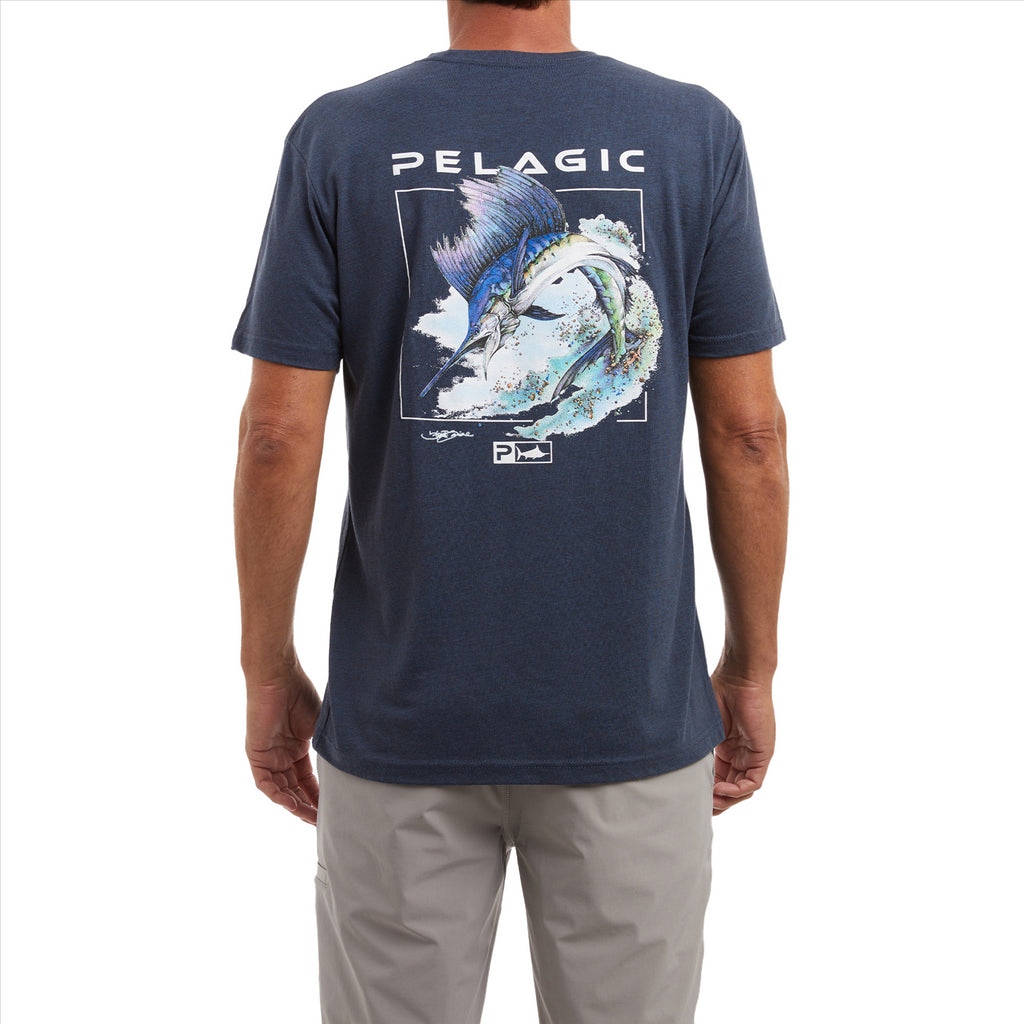 Pelagic Goione Sailfish Premium T-Shirt - Navy