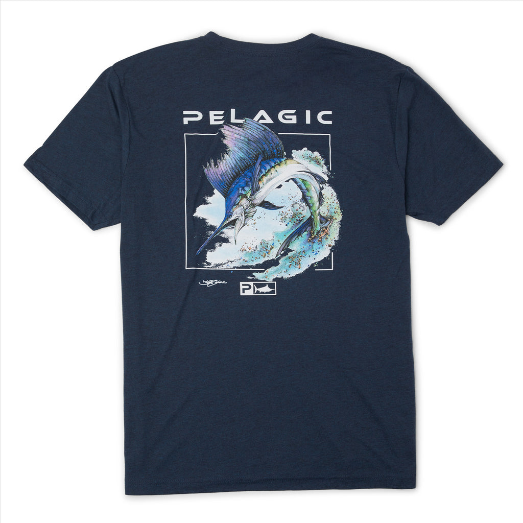 Pelagic Goione Sailfish Premium T-Shirt - Navy