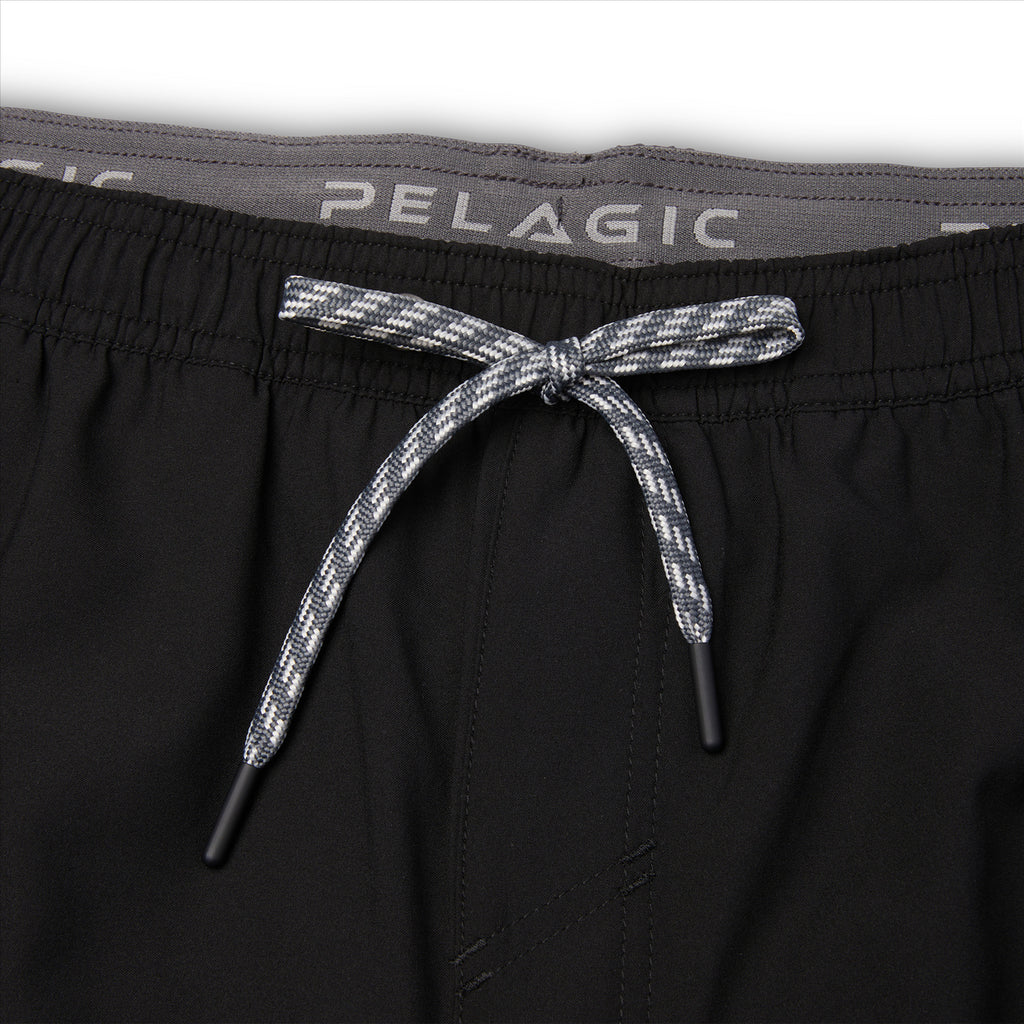 Pelagic Leiday 17" Elastic Waist Lined Boardshorts - Black