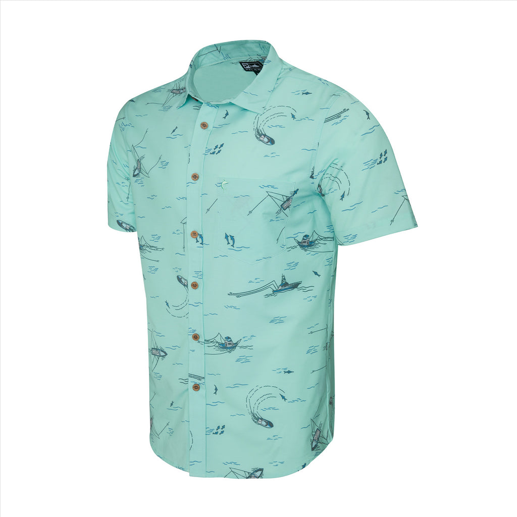 Pelagic The Topshot Trollin Button Up T-Shirt 