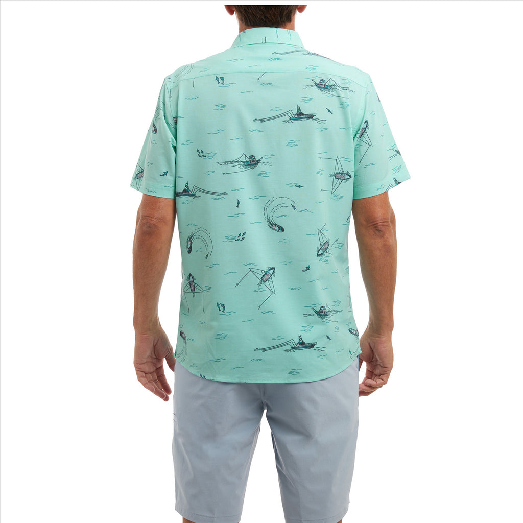 Pelagic The Topshot Trollin Button Up T-Shirt 