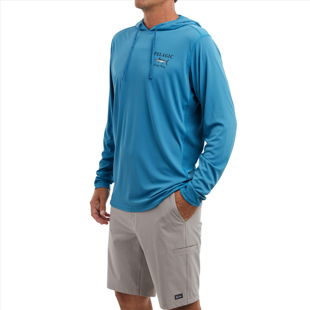 Pelagic Vaportek Marlin Made Hooded Fishing Shirt - Ocean