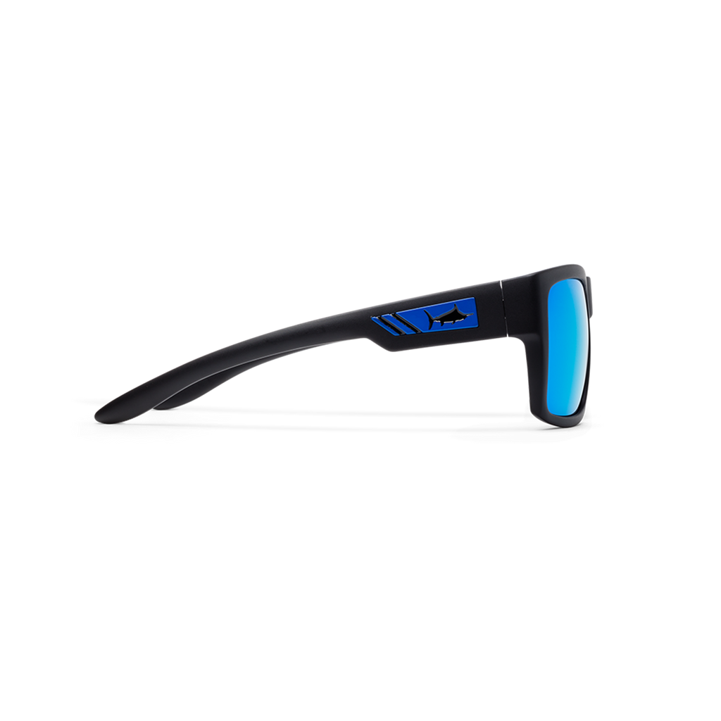 Pelagic Shark Bite - Polarized Poly lens - Matte Black/Blue Mirror