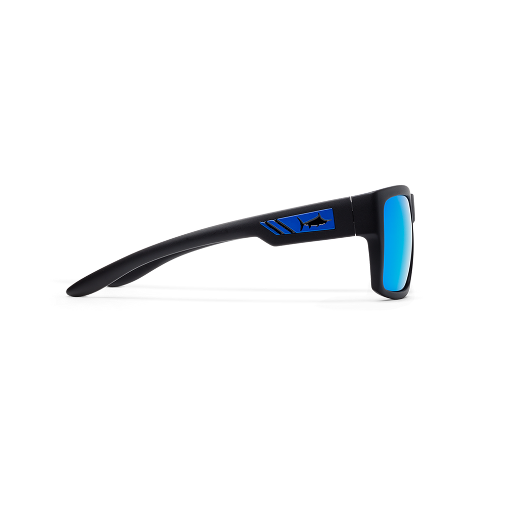 Pelagic Shark Bite - Polarised Poly Lens - Matte Black/Blue Mirror