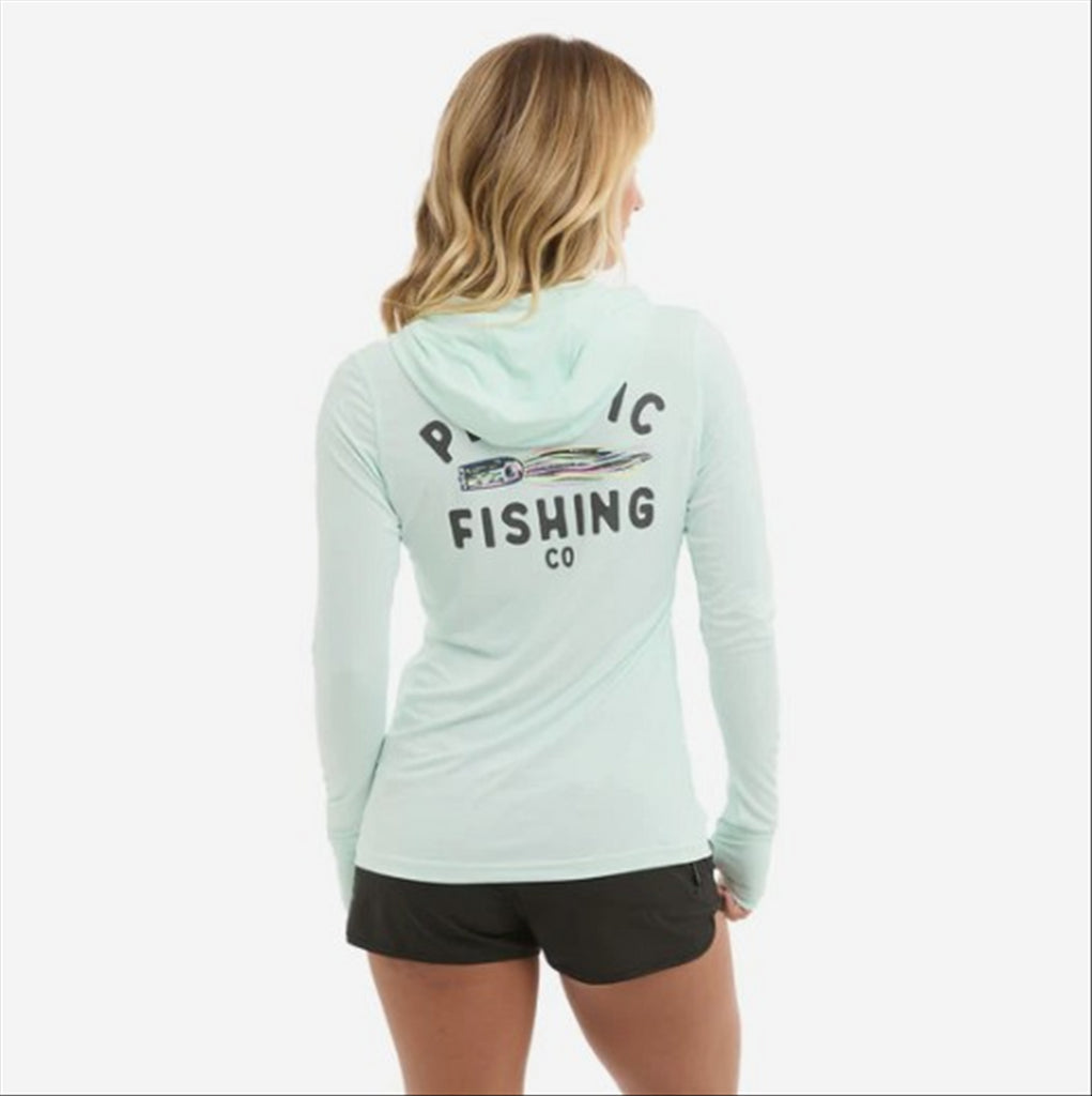 Pelagic Ws Aquatek Lures Hooded Fishing Shirt - Seafoam