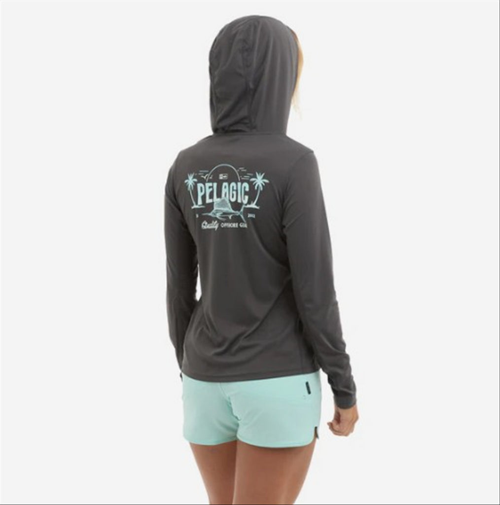 Pelagic Ws Vaportek Horizon Hooded Fishing Shirt - Graphite