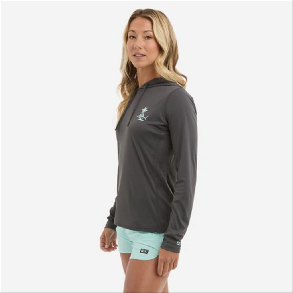 Pelagic Ws Vaportek Horizon Hooded Fishing Shirt - Graphite