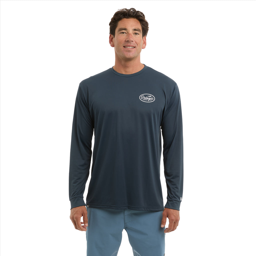 Pelagic Aquatek Circled Fishing Shirt - Dark Navy