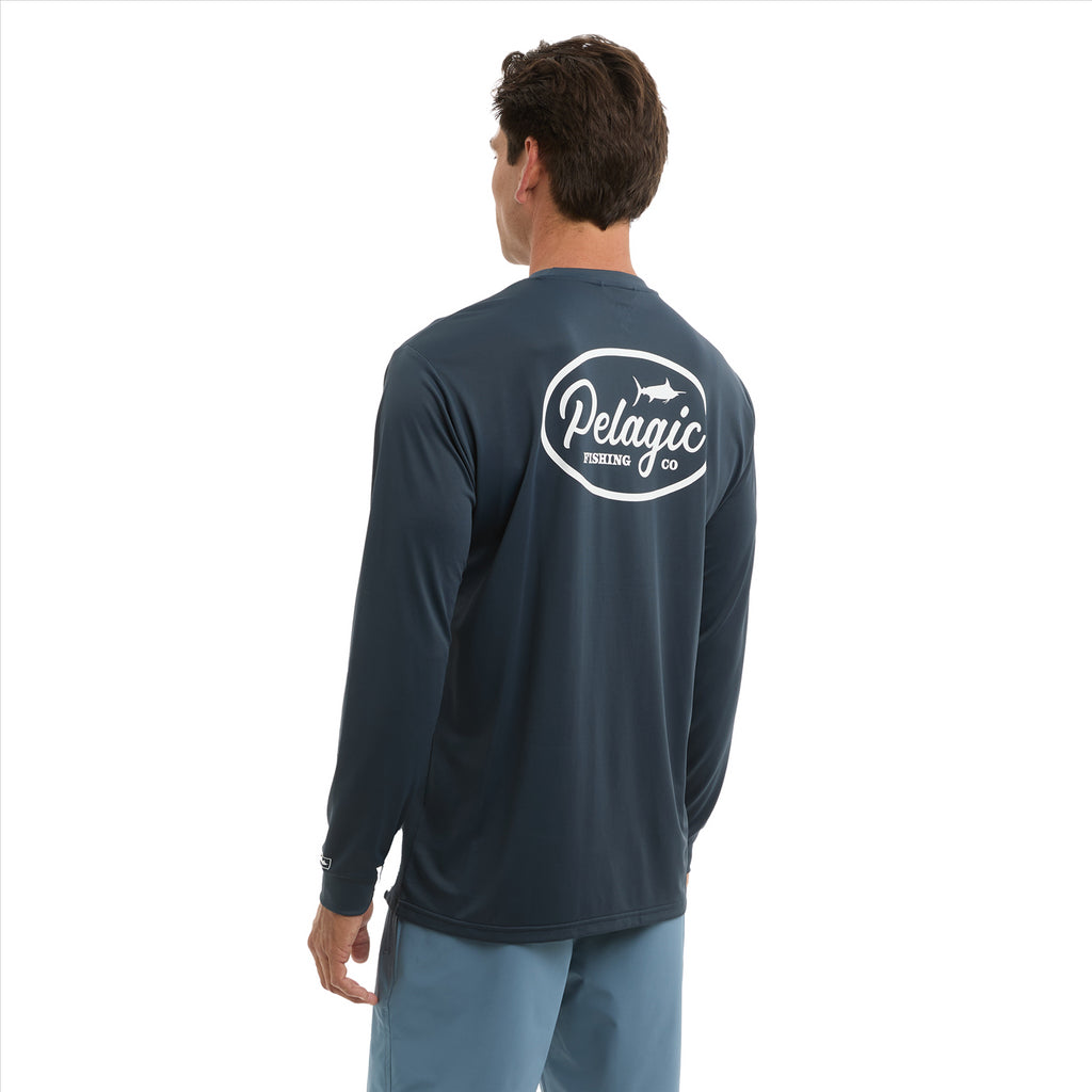 Pelagic Aquatek Circled Fishing Shirt - Dark Navy